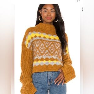 FREE PEOPLE Alpine Crop Mock Neck Sweater